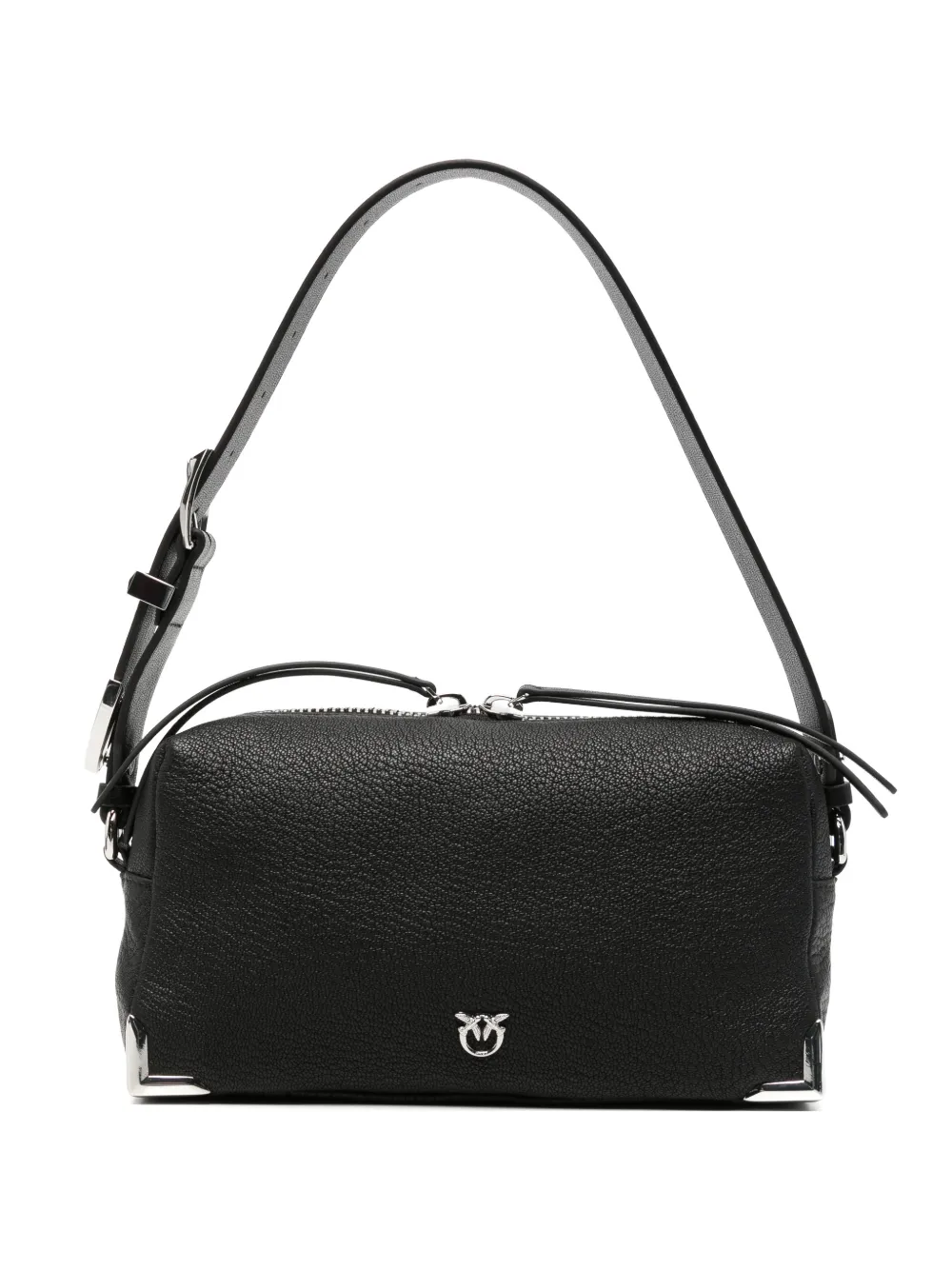 PINKO medium Boston grained-leather shoulder bag - Schwarz