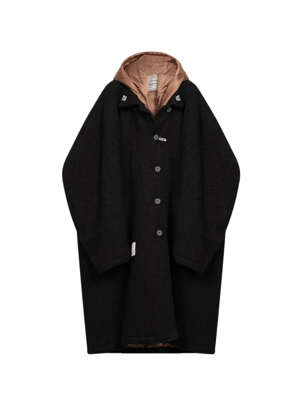 Maison MIHARA YASUHIRO Balmacaan jas met capuchon Zwart