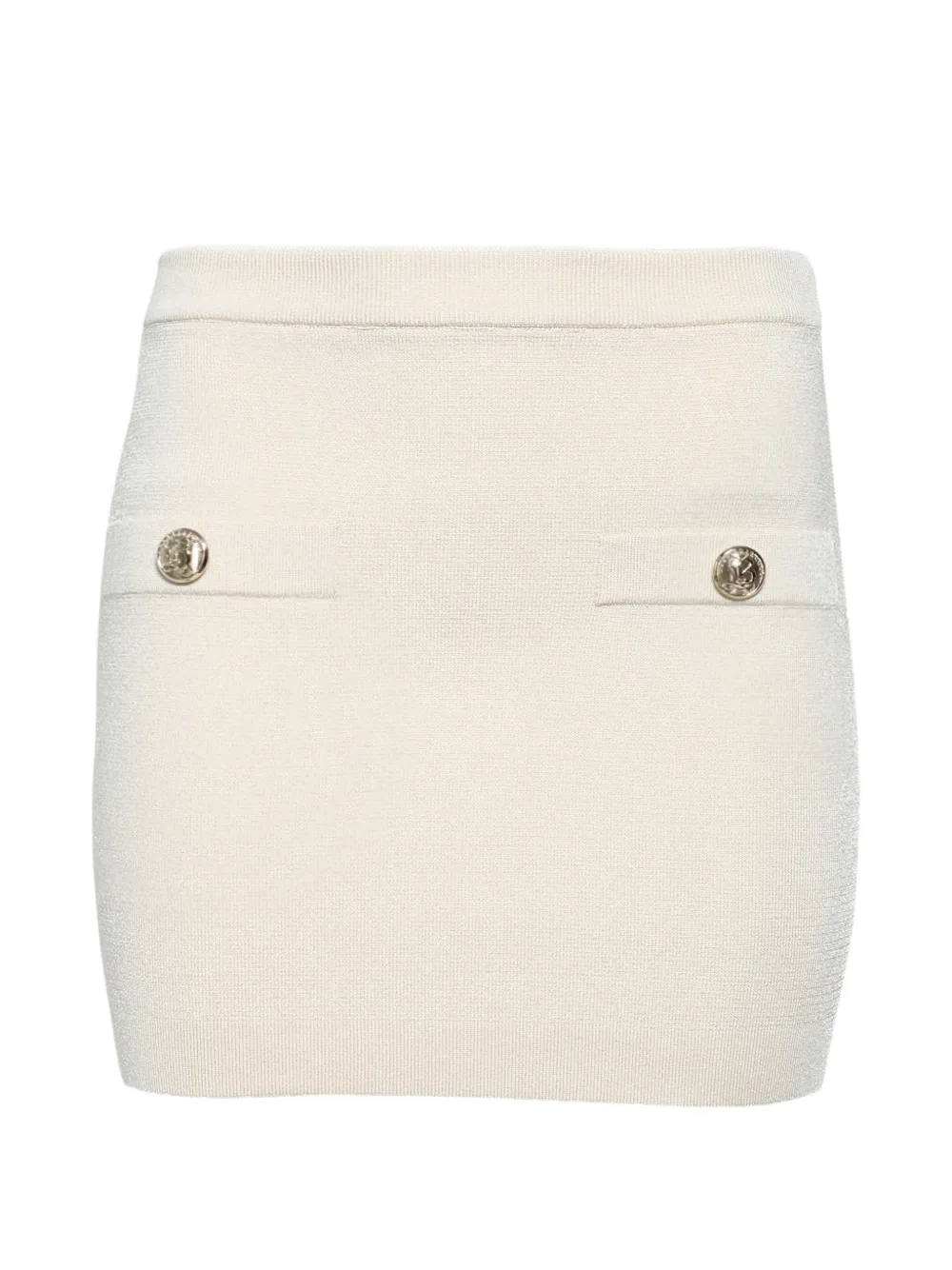 Balmain button-embellished knit skirt