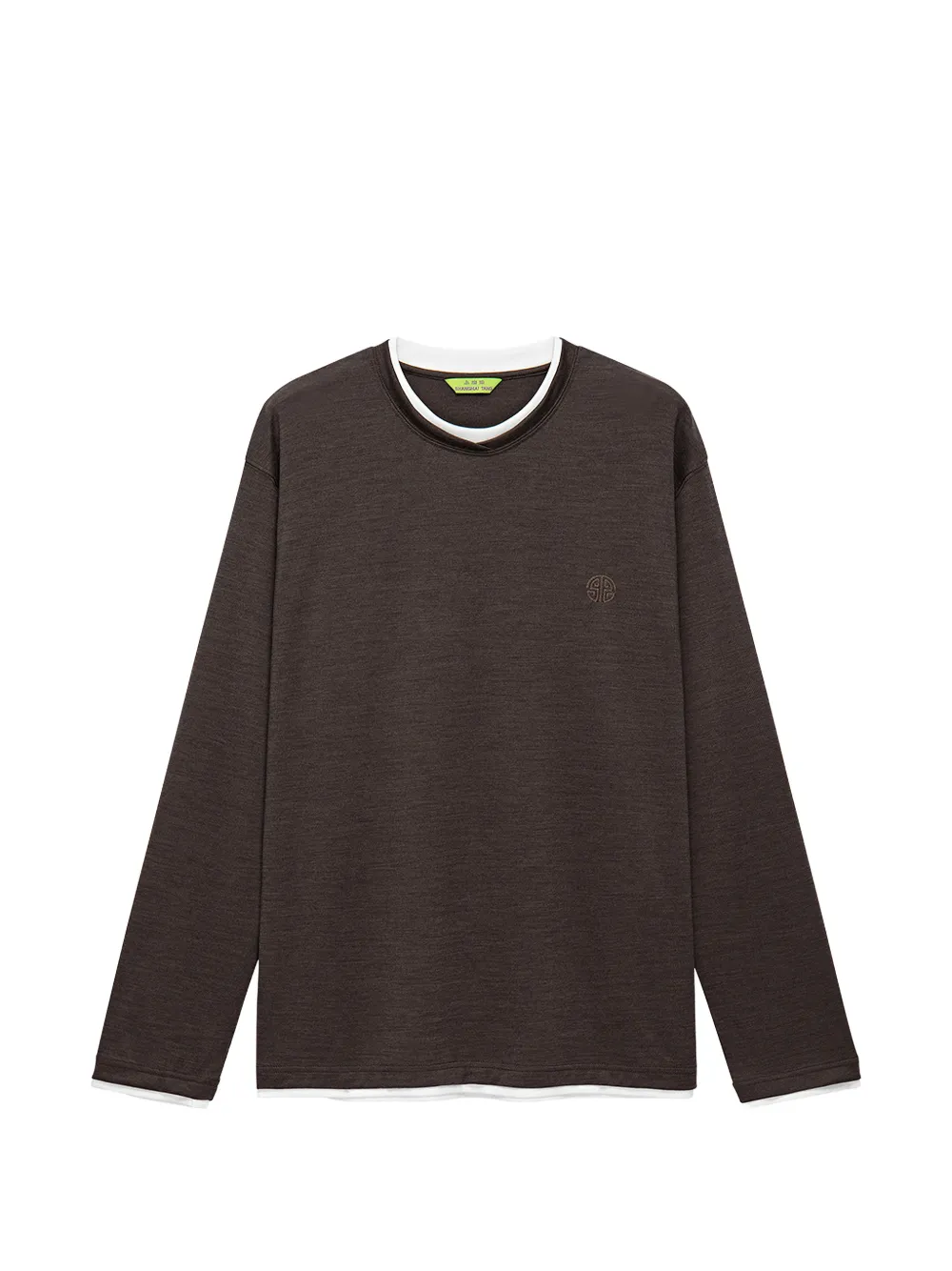 Shanghai Tang layered-effect long-sleeve T-shirt - Marrone
