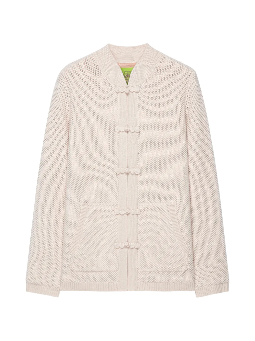Shanghai Tang Tang frog-fastening cardigan - Neutrals