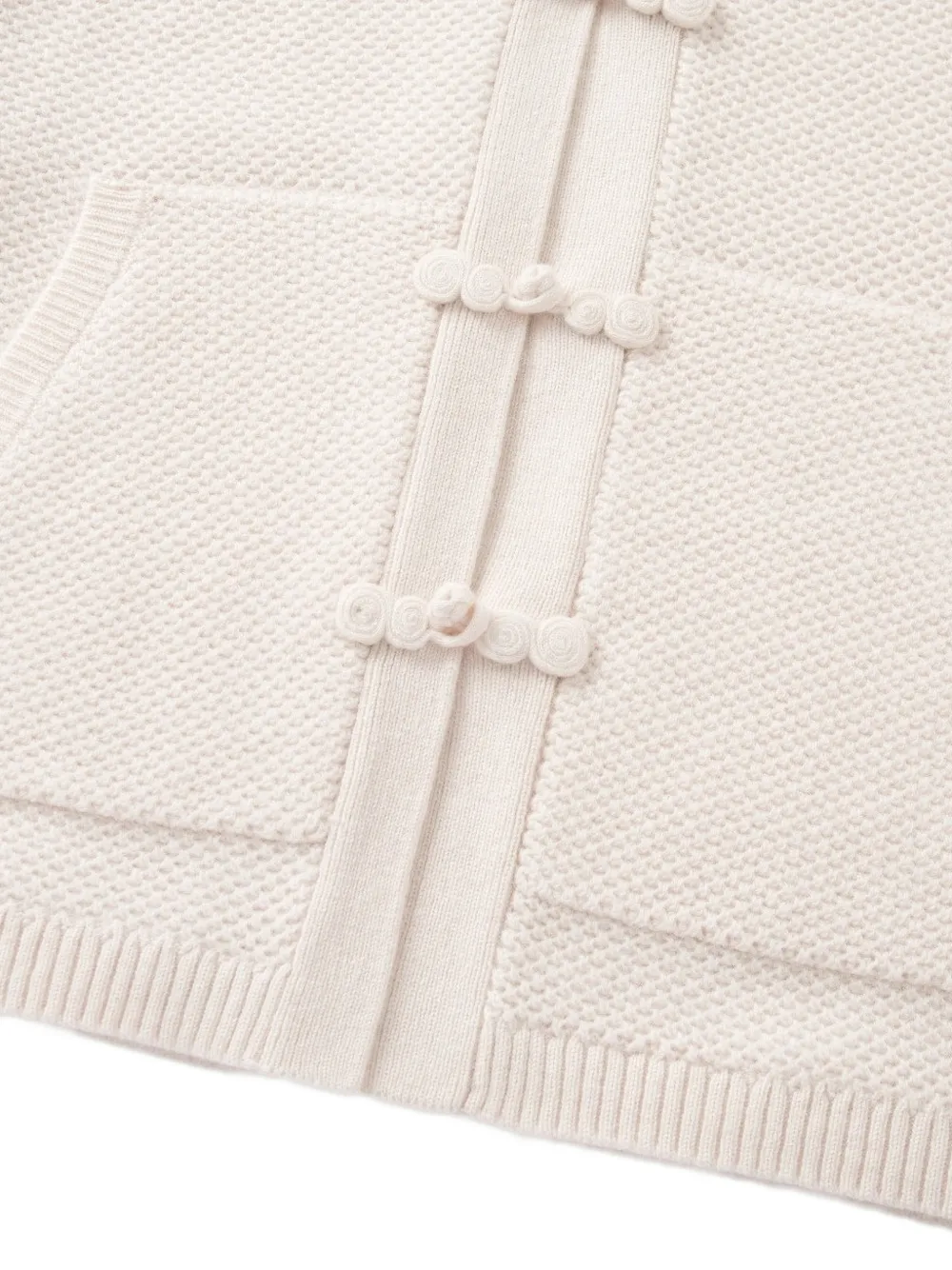 Shanghai Tang frog-fastening cardigan Beige