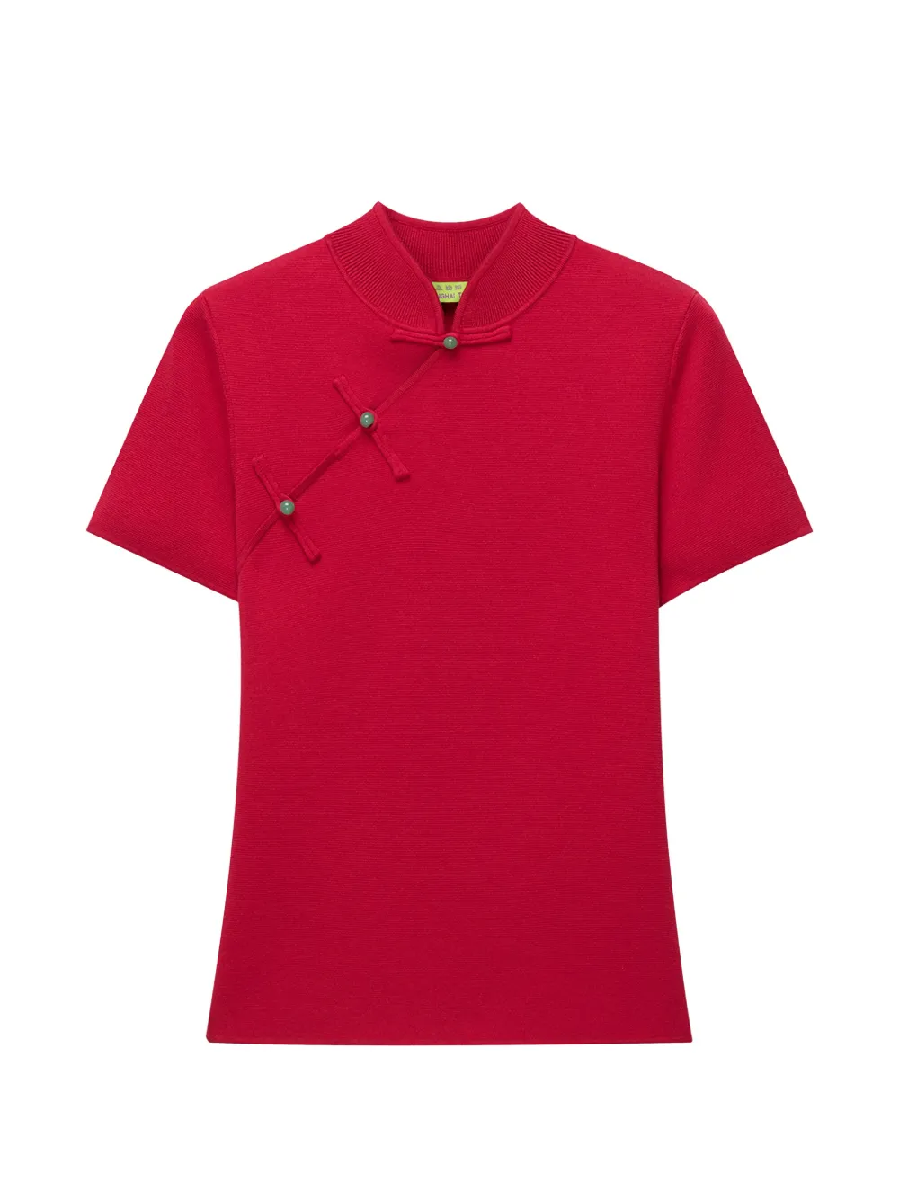 Shanghai Tang Qipao frog-fastening polo top - Rosso