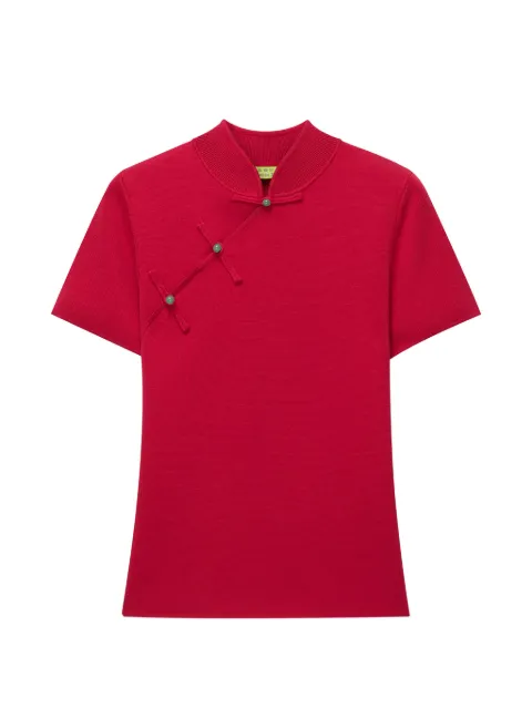 Shanghai Tang Qipao frog-fastening polo top
