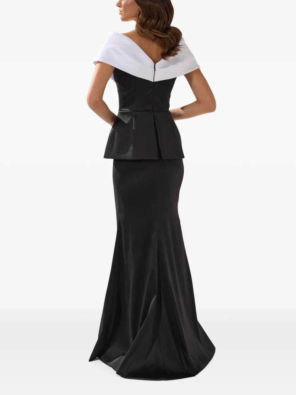 SILK LOVE & LACE Tamara avondjurk met peplum-taille Zwart