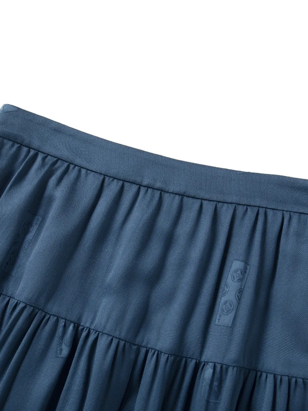 Shanghai Tang tiered silk midi skirt Blauw