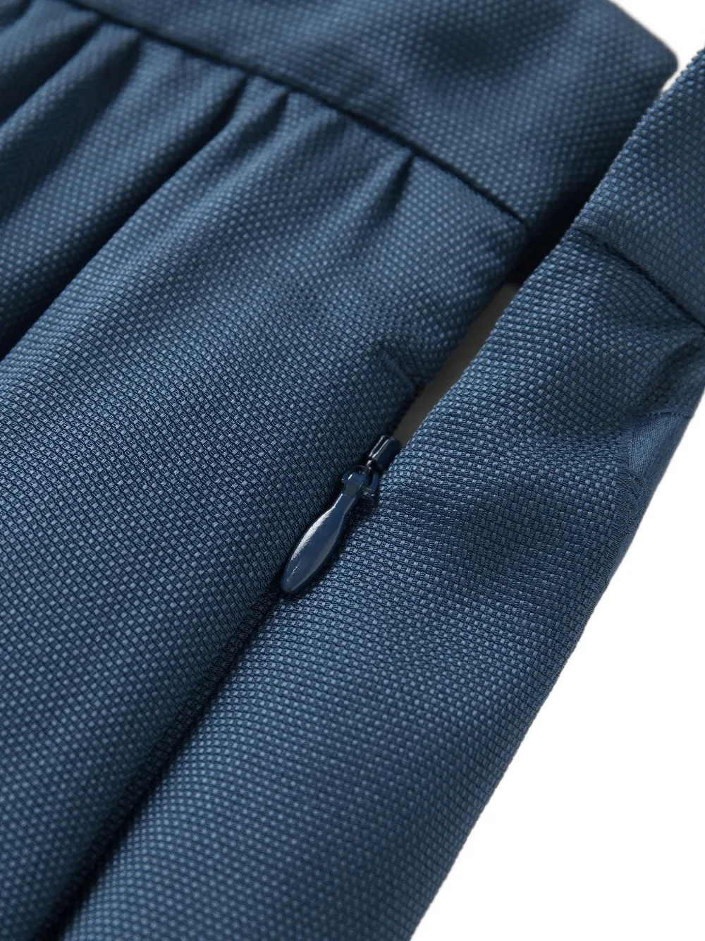 Shanghai Tang tiered silk midi skirt Blauw
