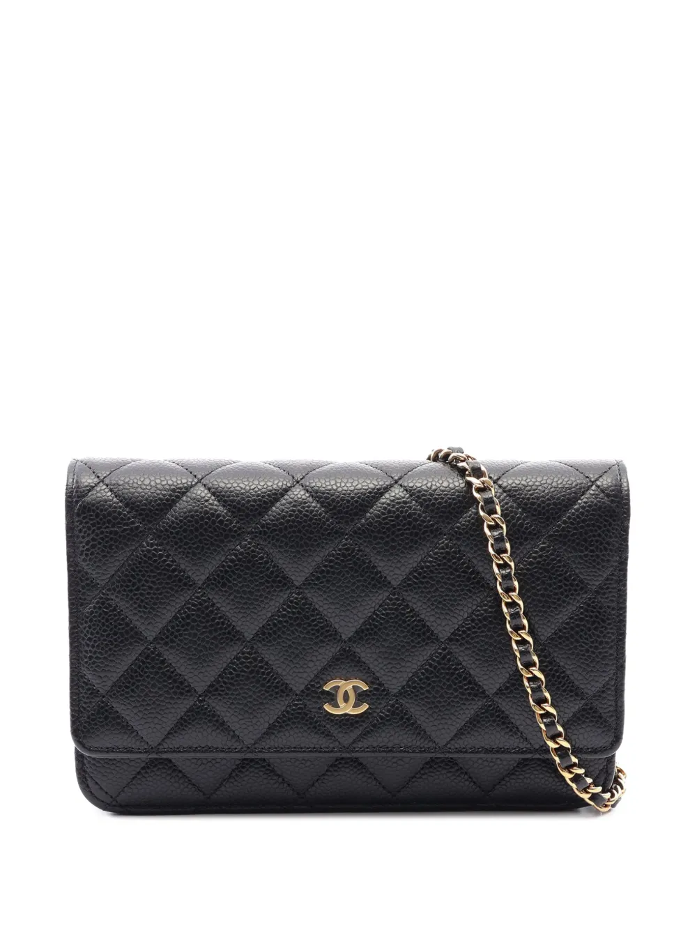 CHANEL Pre-Owned 2021-2026 CC Quilted Caviar Wallet on Chain crossbody bag - Nero