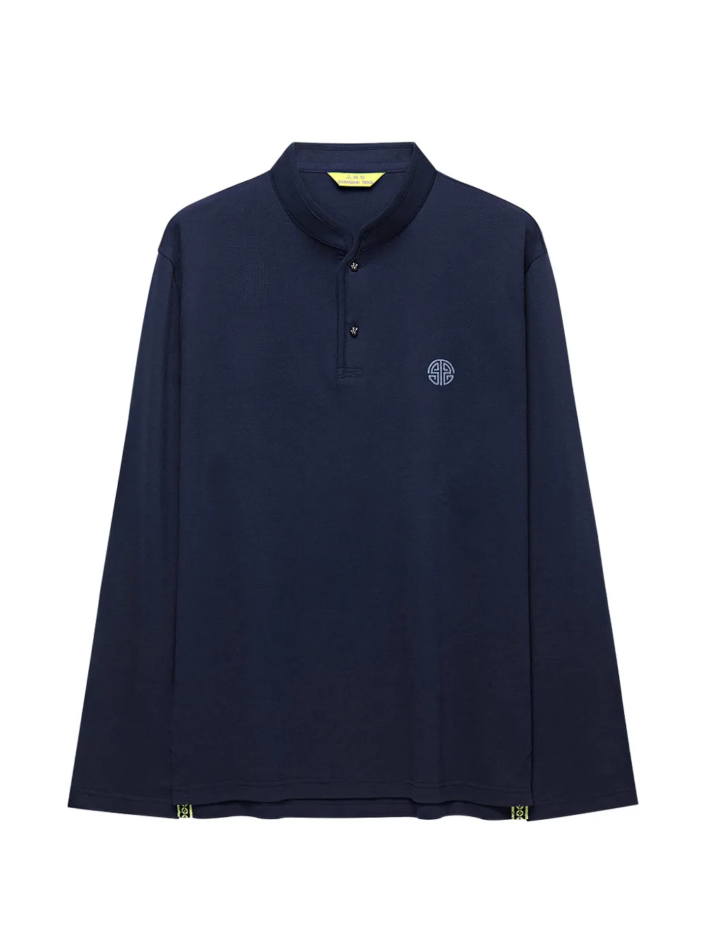 Shanghai Tang mandarin-collar long-sleeve T-shirt - Bleu Shanghai Tang mandarin-collar long-sleeve T-shirt - Bleu