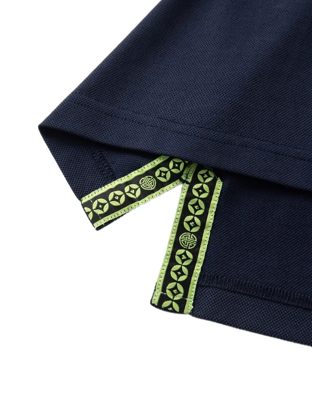 Shanghai Tang mandarin-collar long-sleeve T-shirt Blauw