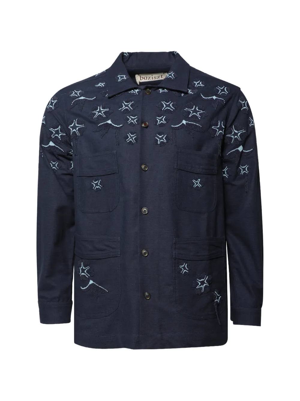 Baziszt Sesame star-embroidered shirt
