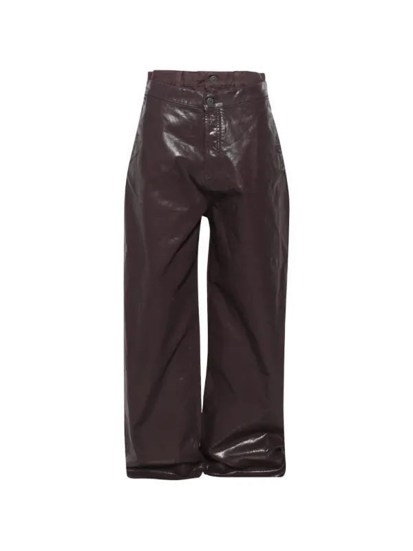 The Attico Coated High-waisted Trousers in Purple
