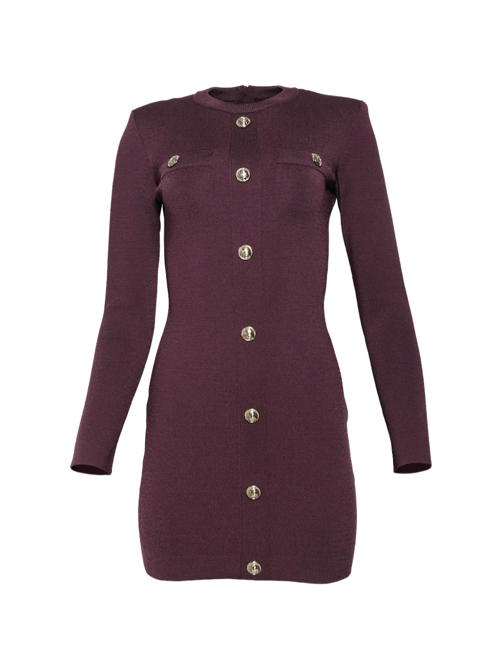 Balmain button-embellished long-sleeve dress
