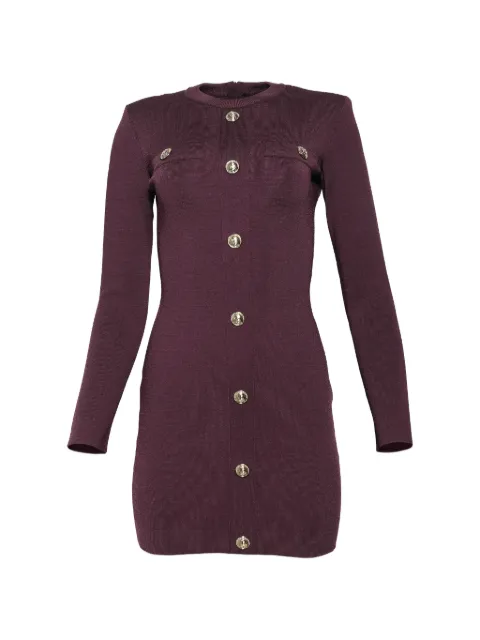Balmain button-embellished long-sleeve dress