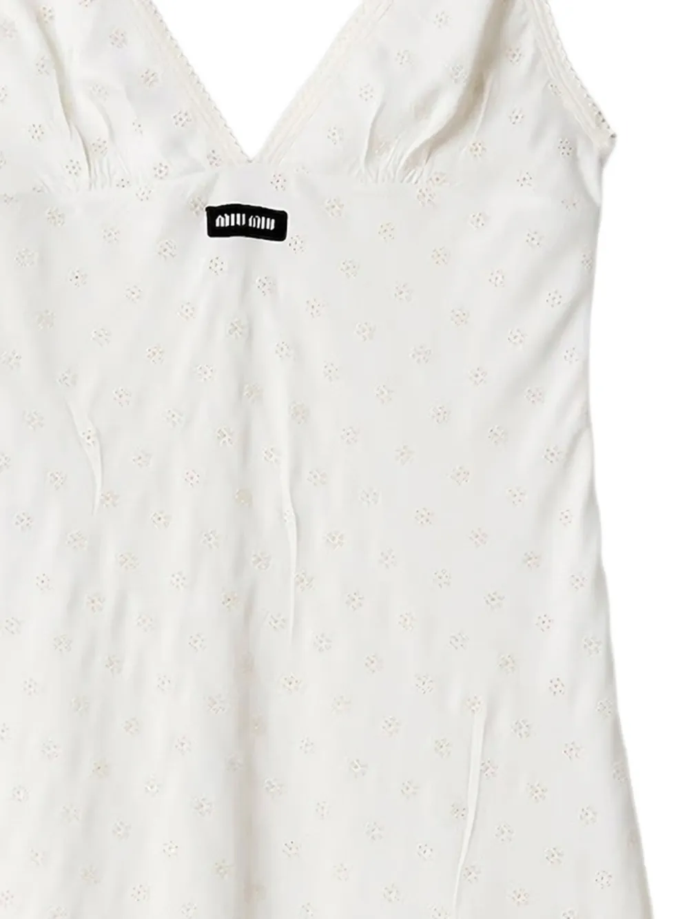 Miu Cady jurk met ringlets en kant Beige