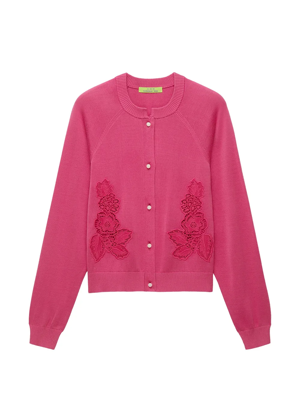 Shanghai Tang floral-embroidered cardigan - Pink