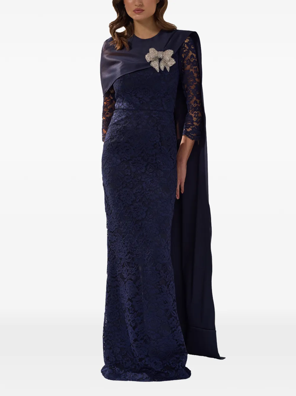 SILK LOVE & LACE Malvina crystal-embellished gown - Blue