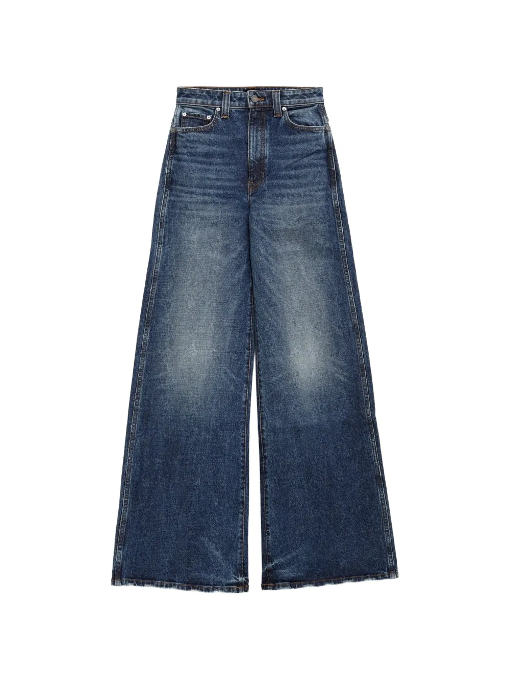 KHAITE wide-leg whiskered jeans