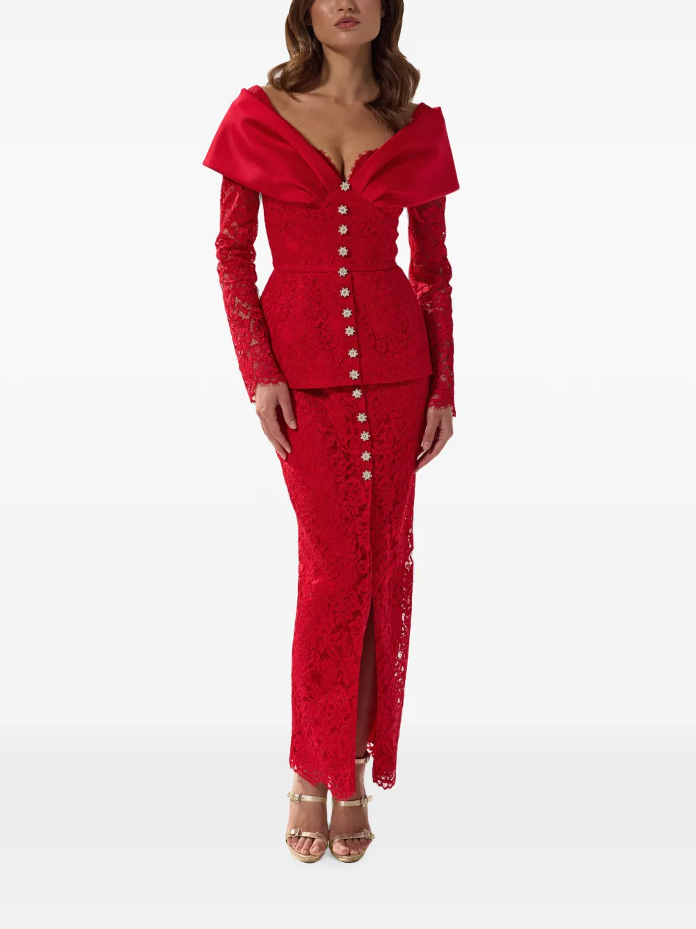 SILK LOVE & LACE Tamara lace maxi dress
