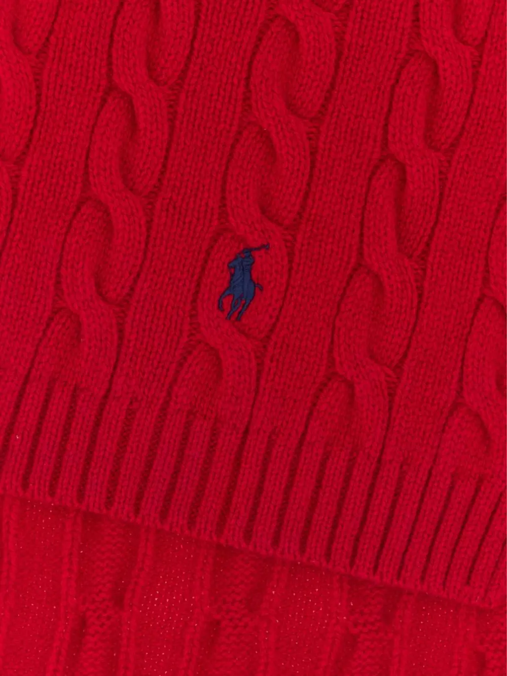 Polo Ralph Lauren Kabelgebreide sjaal met geborduurd logo Rood