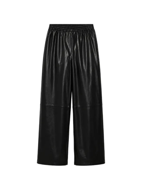 Simkhai Corrine Straight-leg Leather Trousers in Black