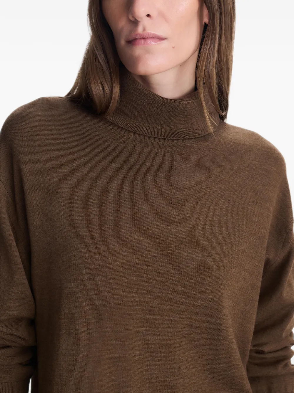 SIMKHAI Aaliyah Merino Wool Sweater in Brown, view 5