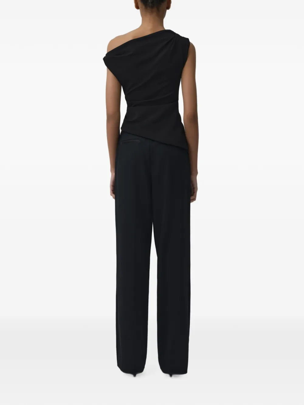 SIMKHAI Zerra draped asymmetrical top Zwart