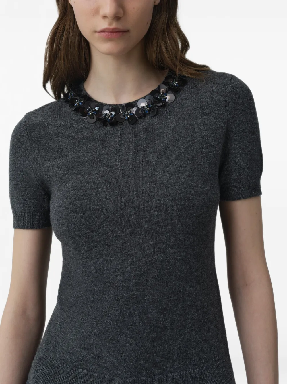 SIMKHAI Sophie T-shirt verfraaid met pailletten Grijs