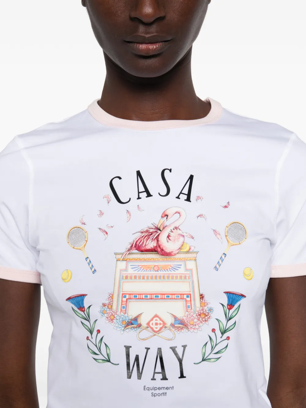 Casablanca Casa Way T-shirt met contrasterende boorden Wit