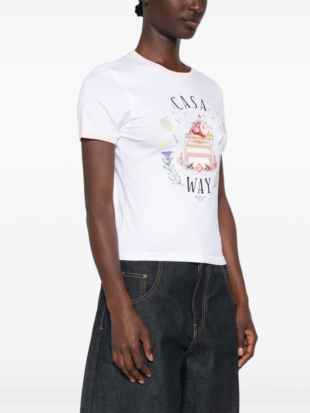 Casablanca Casa Way T-shirt met contrasterende boorden Wit