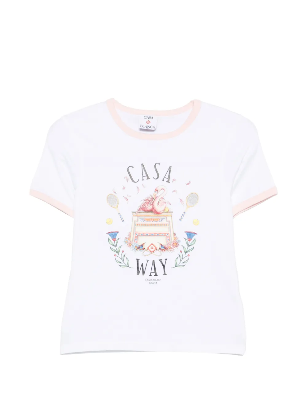 Casablanca Casa Way T-shirt met contrasterende boorden Wit