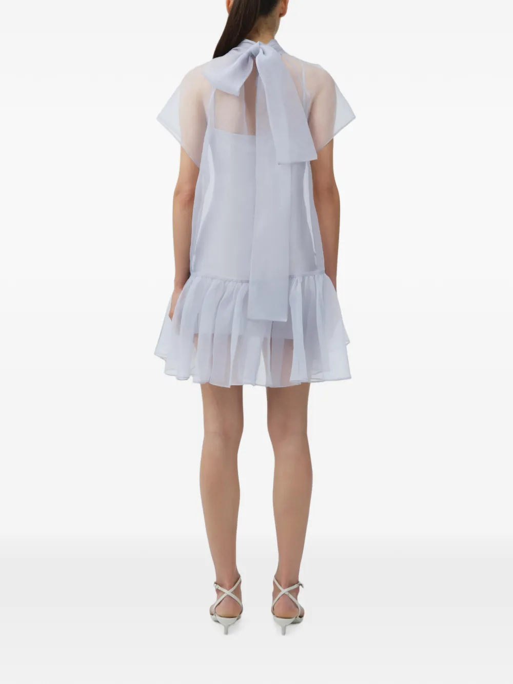 SIMKHAI Beaux gelaagde organza mini-jurk Blauw