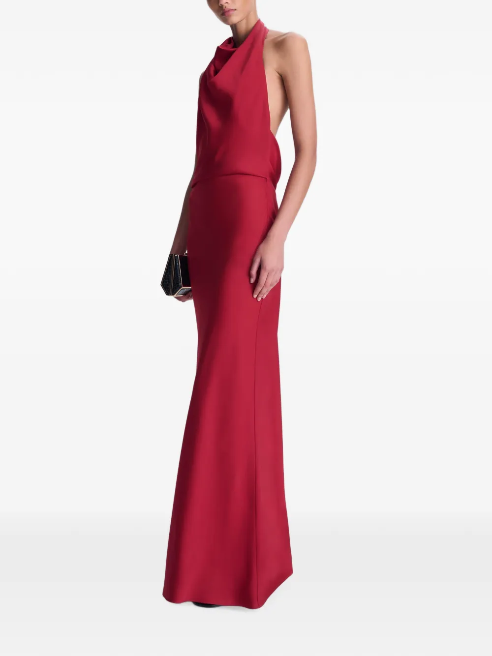 SIMKHAI Reannon draped gown Rood