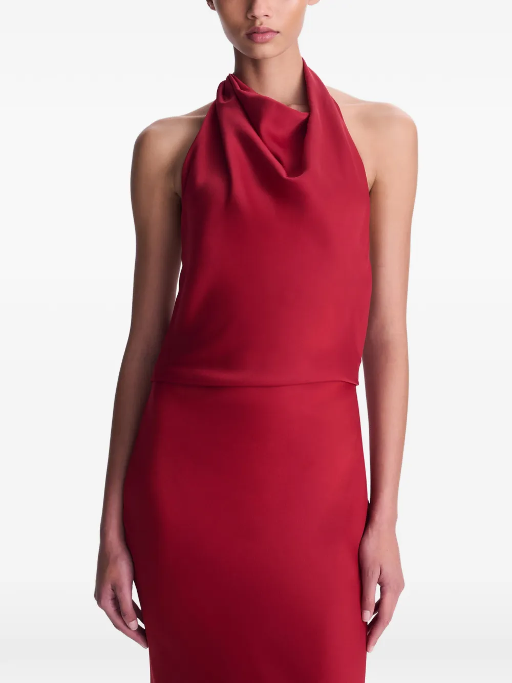 SIMKHAI Reannon draped gown Rood