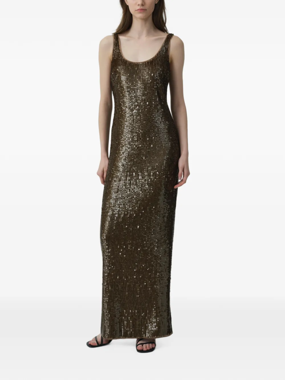 SIMKHAI Bex sequin-embellished maxi dress Bruin