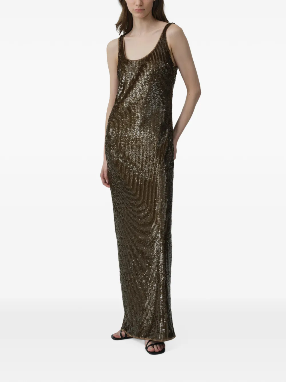 SIMKHAI Bex sequin-embellished maxi dress Bruin