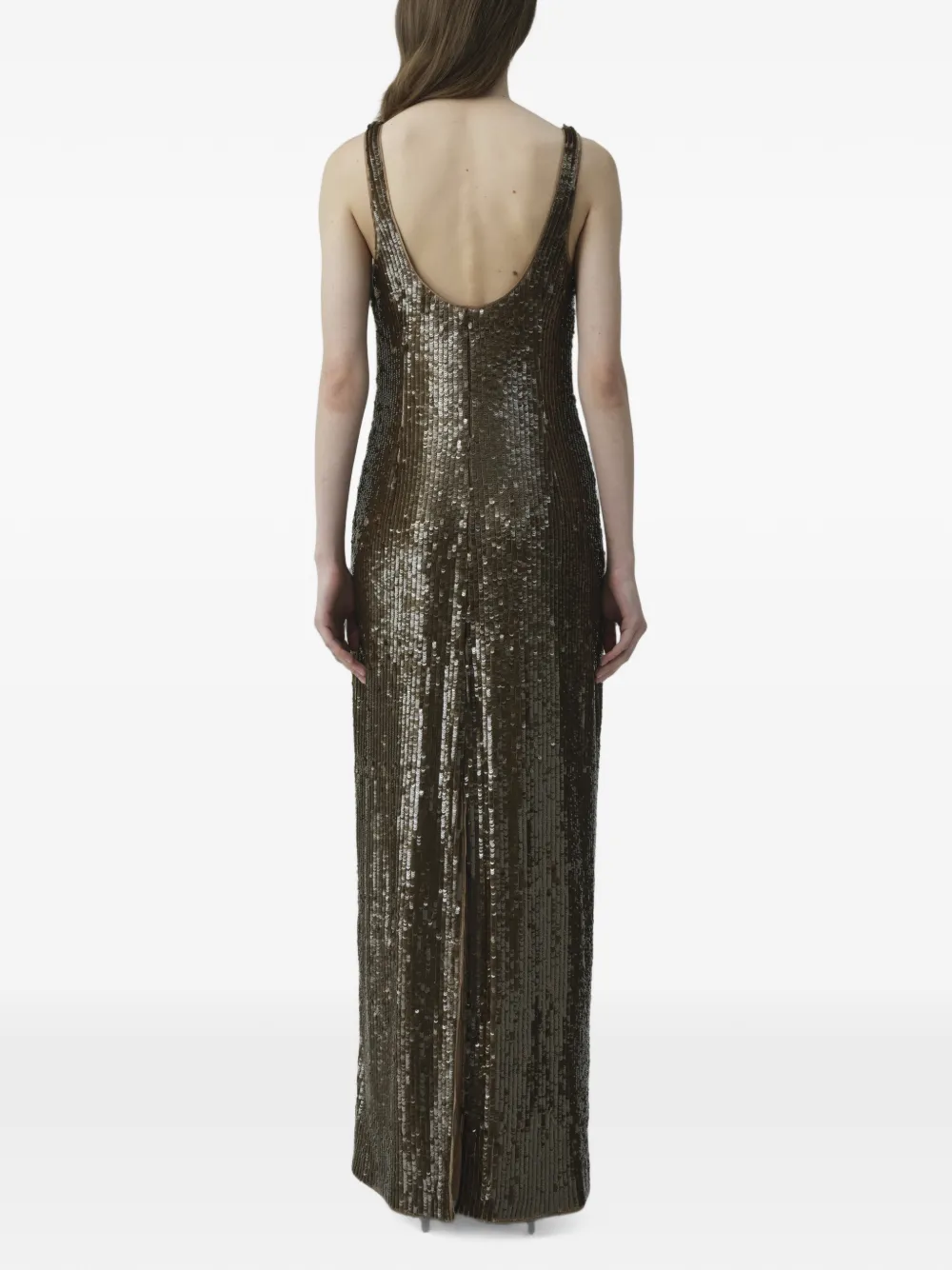 SIMKHAI Bex sequin-embellished maxi dress Bruin