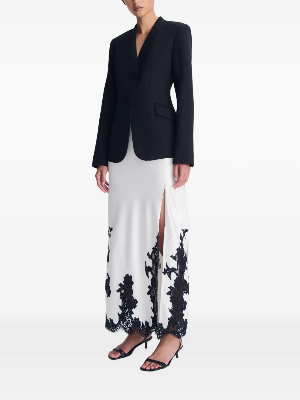 SIMKHAI Hagar lace-trim gown Zwart