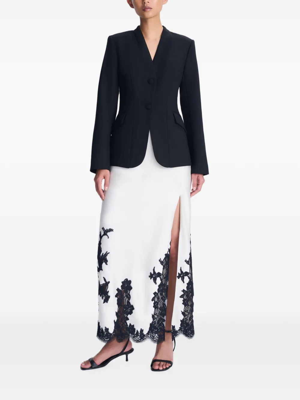 SIMKHAI Hagar lace-trim gown Zwart