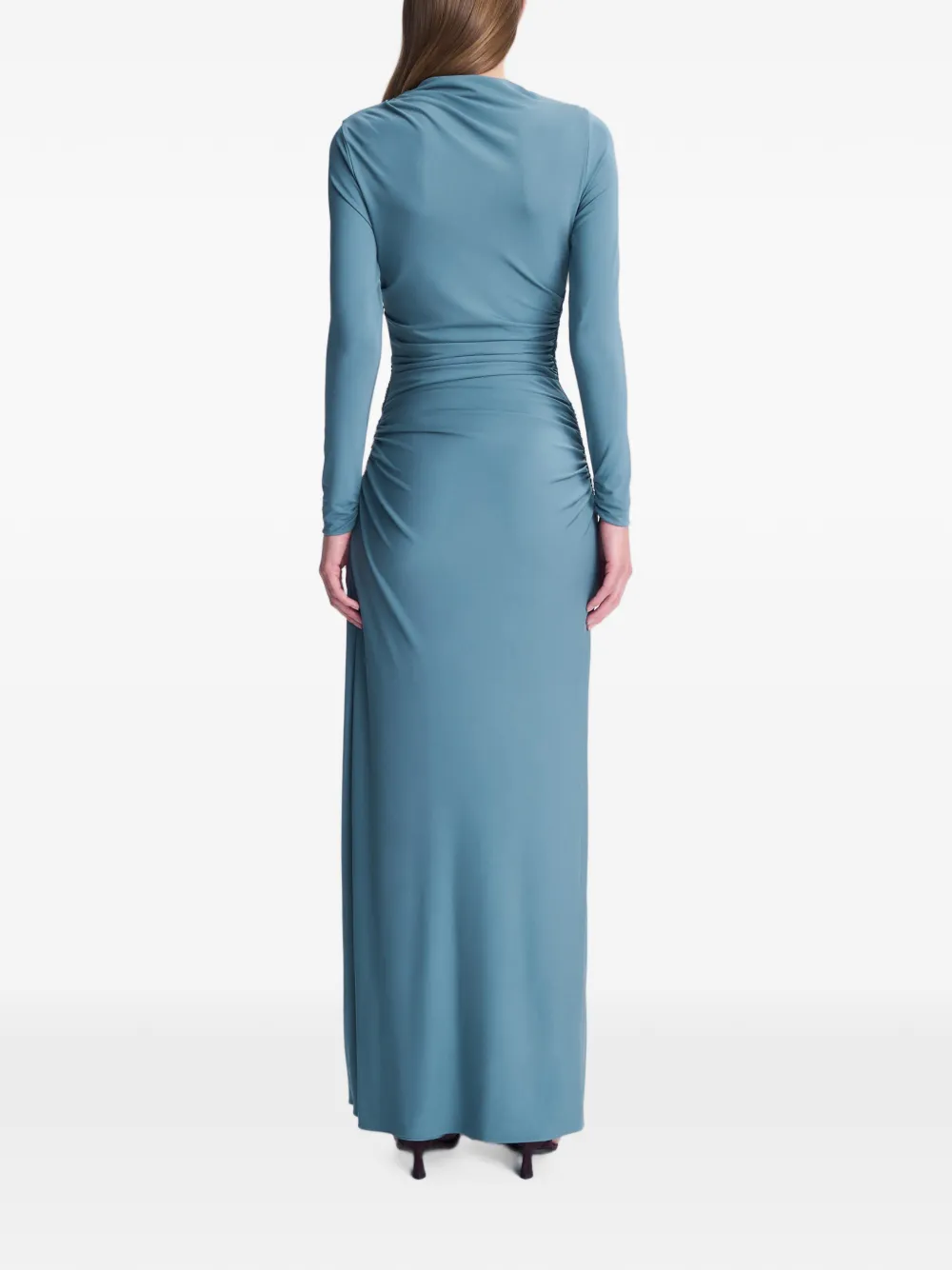 SIMKHAI Eleanora draped jersey gown Blauw