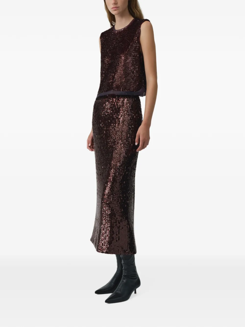 SIMKHAI Cydia embellished top Paars