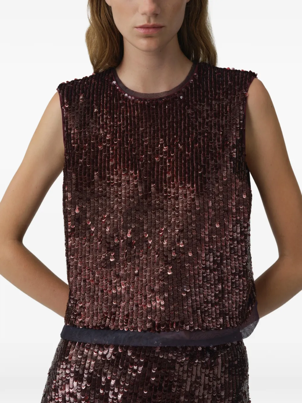 SIMKHAI Cydia embellished top Paars