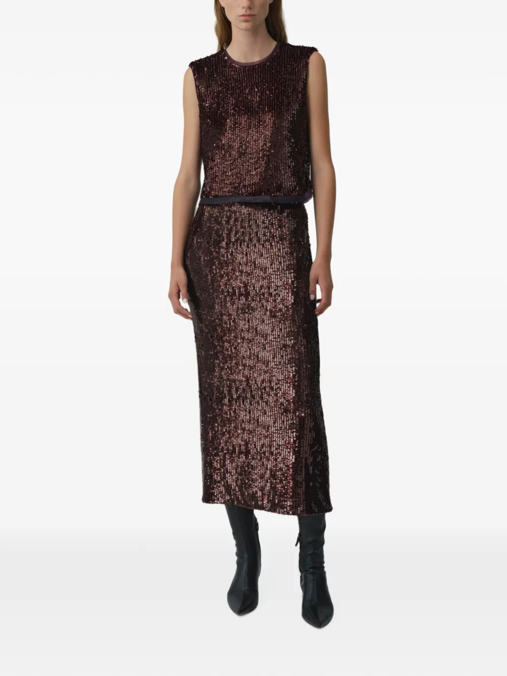 SIMKHAI Cydia embellished top Paars