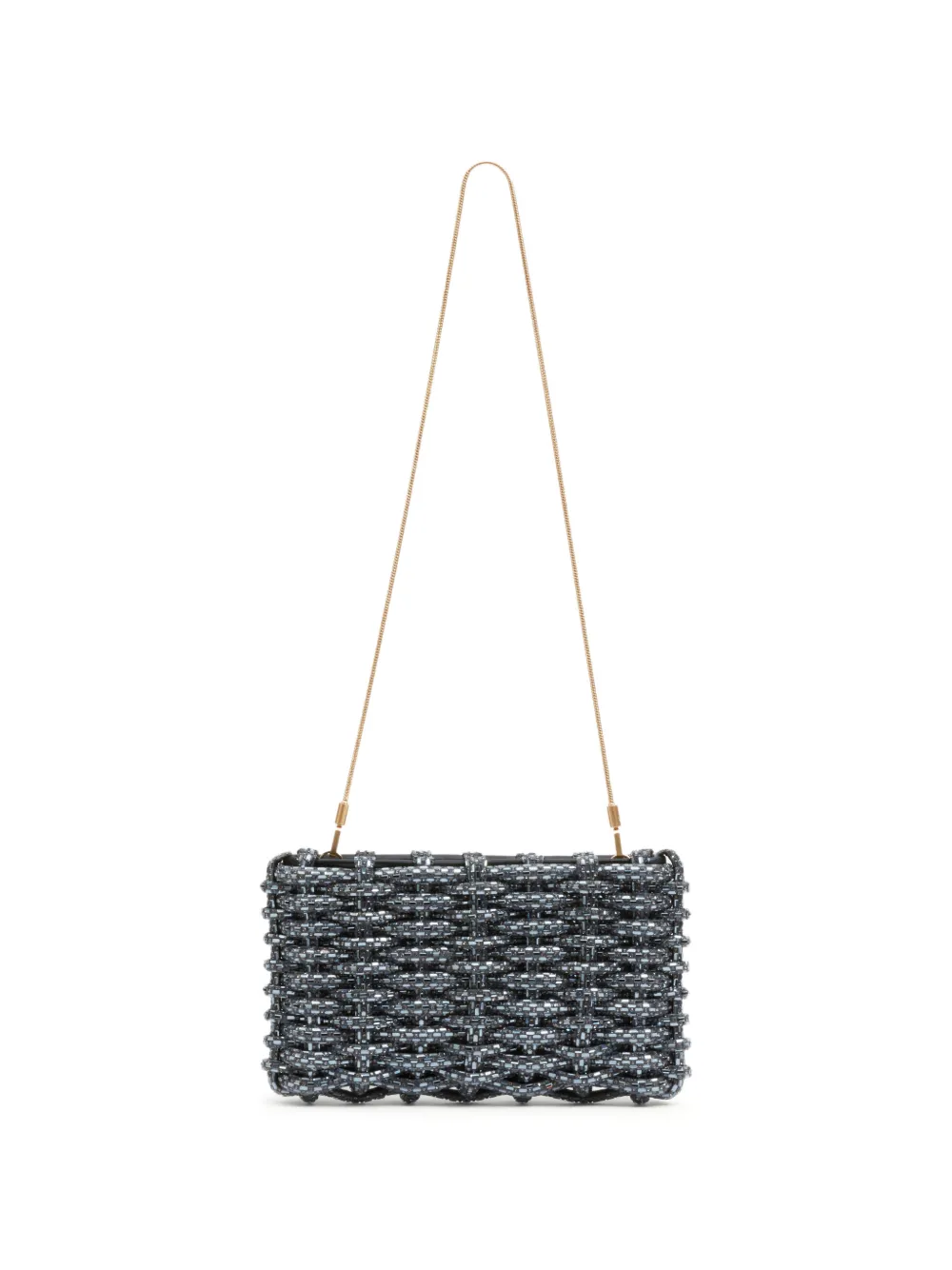 SIMKHAI Morgan geweven clutch met stras Grijs
