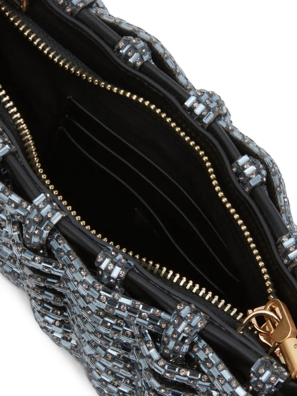 SIMKHAI Morgan geweven clutch met stras Grijs
