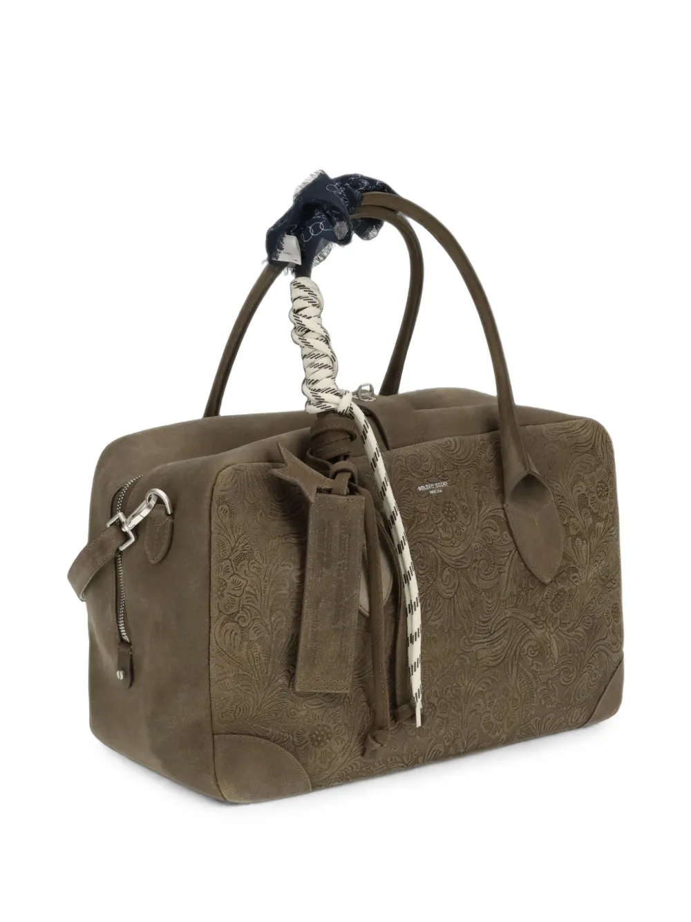 Golden Goose Medium Vita reistas met bloemen-reliëf Bruin