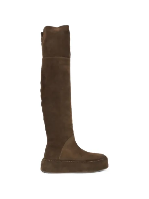Casadei round-toe leather over-the-knee boots
