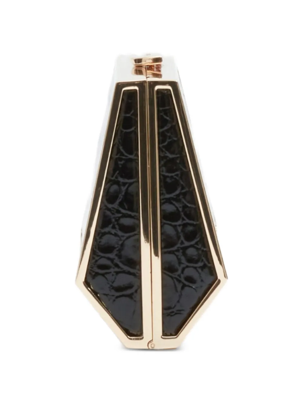 SIMKHAI Maddox croc-embossed leather clutch bag Zwart