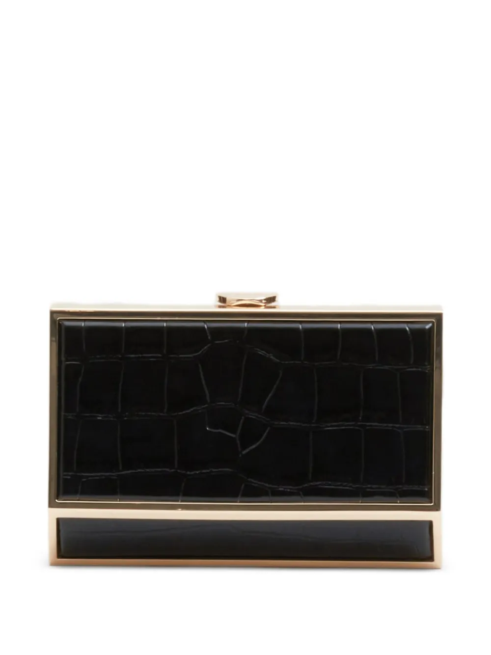 SIMKHAI Maddox croc-embossed leather clutch bag Zwart