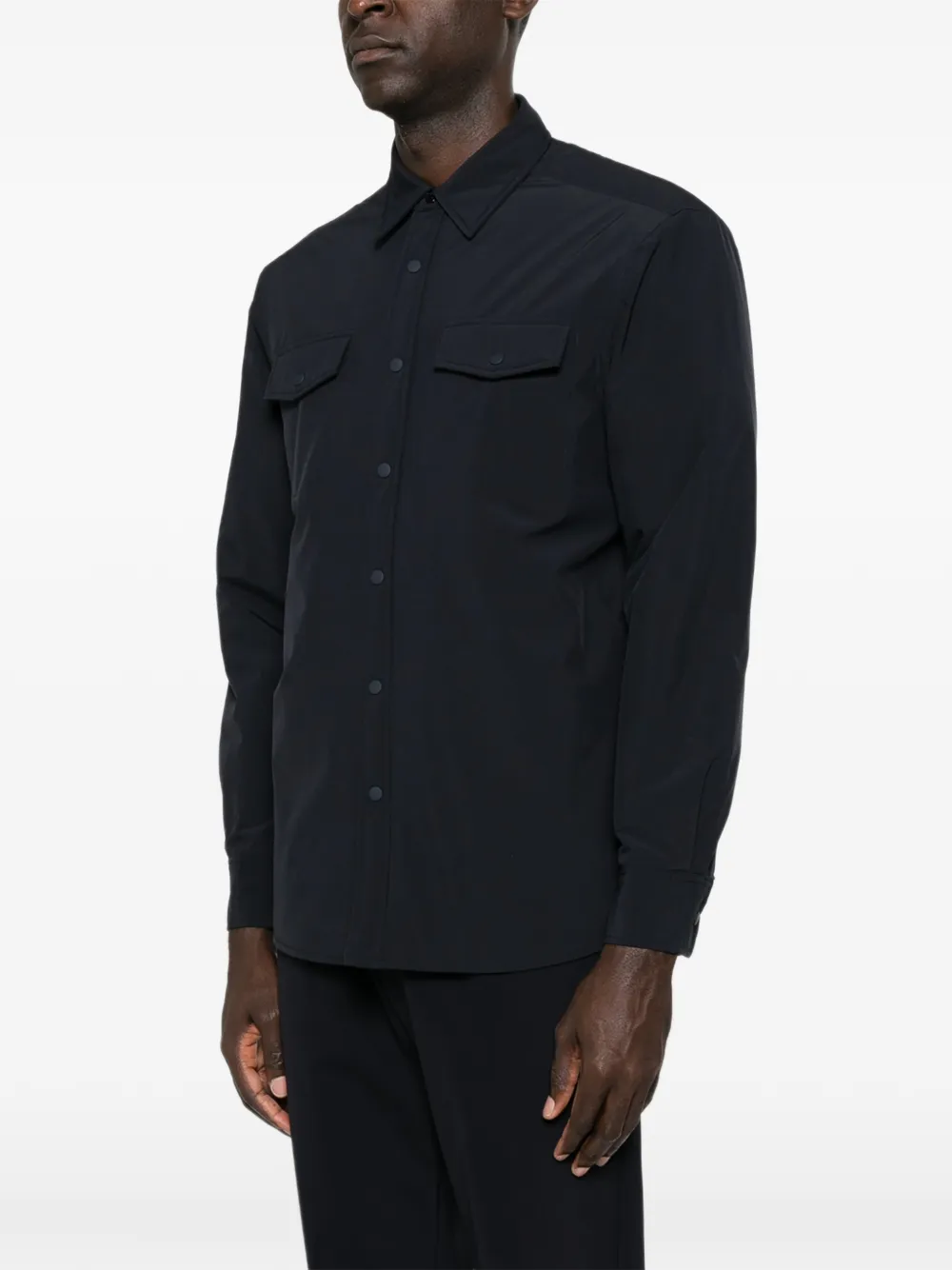 Alley Docks 963 Shirtjack met klepzak en lange mouwen Blauw